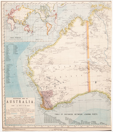 antique map of australia 1884-1887